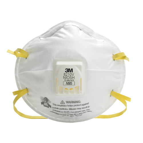 3M 8210V - N95 DISPOSABLE PARTICULATE RESPIRATORS WITH VALVE - 10 PER BOX