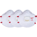 MILWAUKEE DISPOSABLE RESPIRATOR - N95 PARTICULATE WITH VALVE - 3 PACK